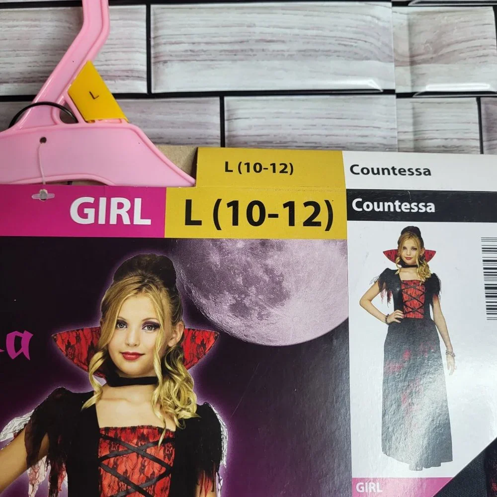 New Countessa Halloween Costume Girl's Size Large 10-12 Black Dress‎ Up Outfit